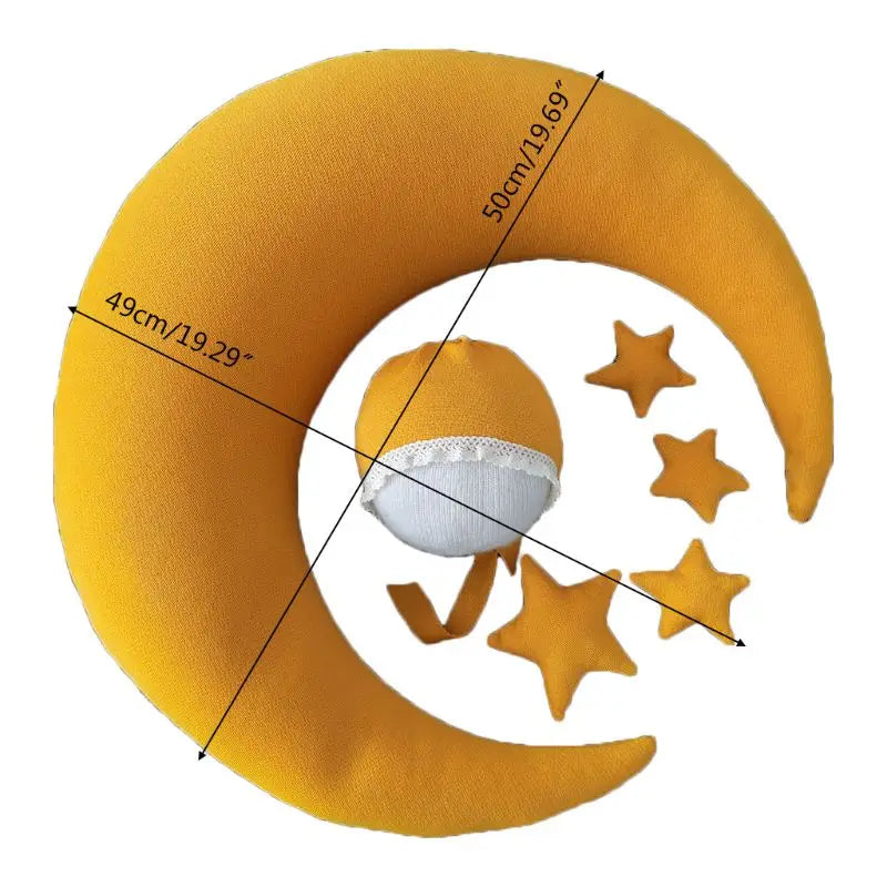6Pcs/Set Baby Posing Crescent Pillow+Stars+Hat Set
