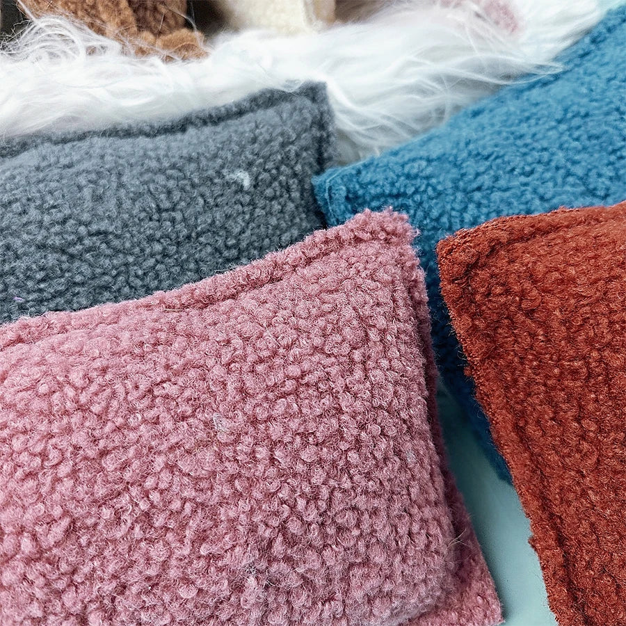 Newborn Photography Props Teddy Flannel Baby Pillows Boy Girl Photo Posing Pillow Fluffy Soft Mat for Photo Cushion Shower Gift