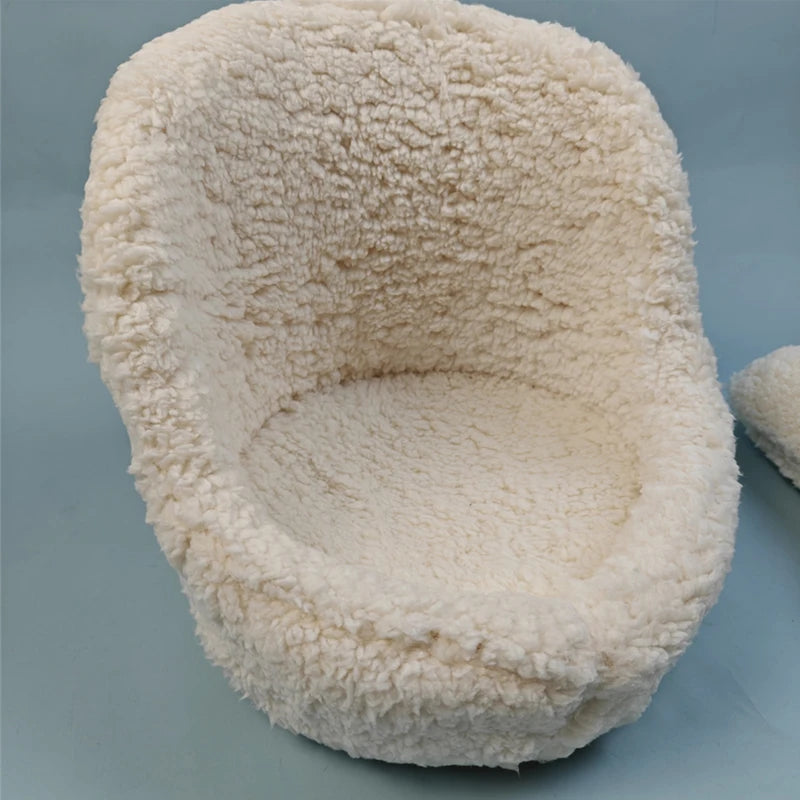 Furry Soft Baby Posing Sofa with Pillow