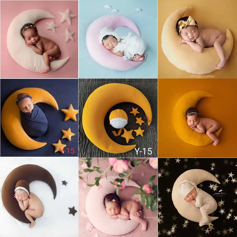 6Pcs/Set Baby Posing Crescent Pillow+Stars+Hat Set
