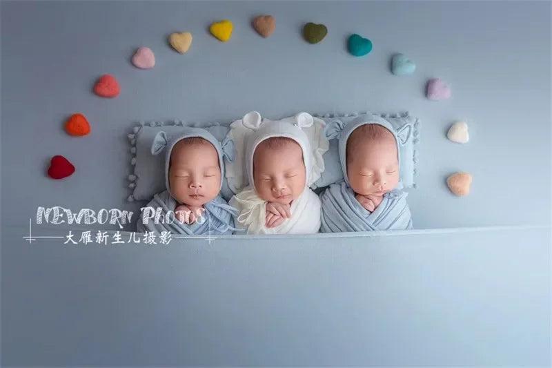 5pcs Mohair Wool Heart Felt Handmade Crafts