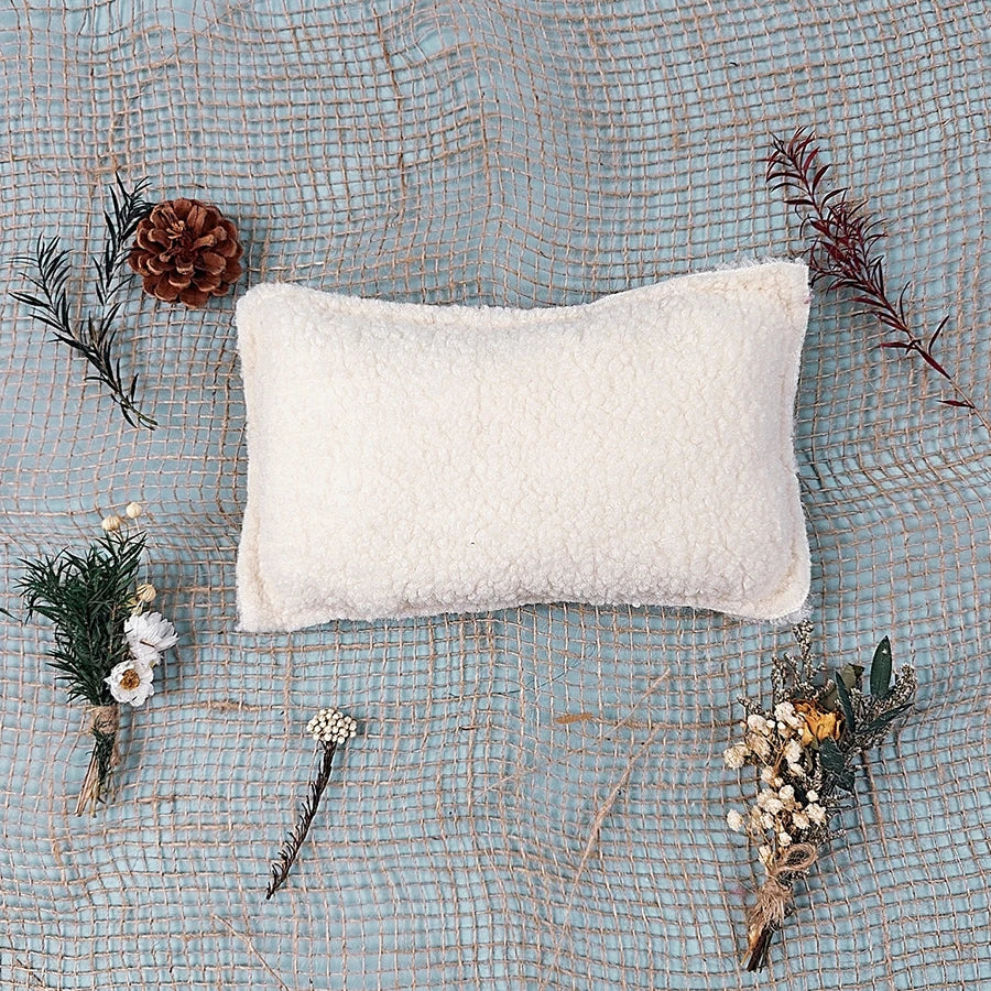 Newborn Photography Props Teddy Flannel Baby Pillows Boy Girl Photo Posing Pillow Fluffy Soft Mat for Photo Cushion Shower Gift