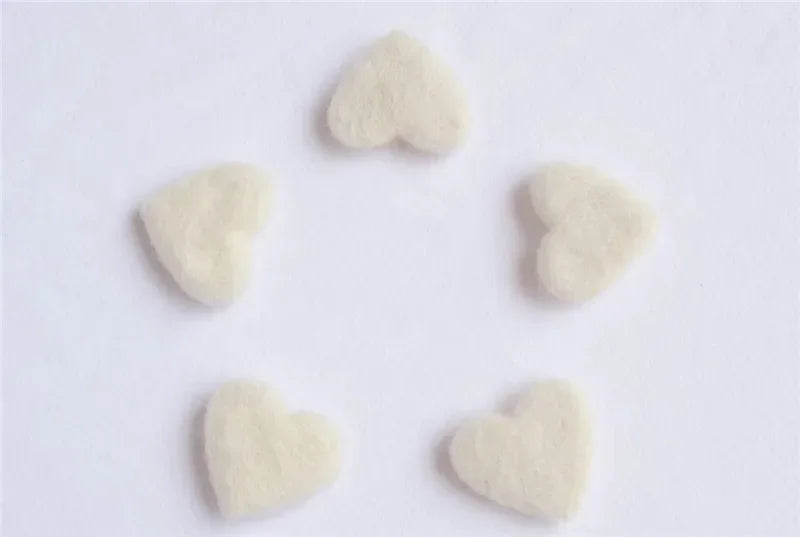 5pcs Mohair Wool Heart Felt Handmade Crafts