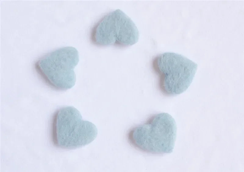 5pcs Mohair Wool Heart Felt Handmade Crafts