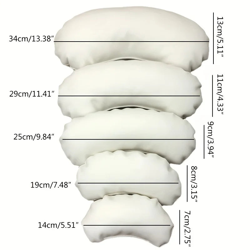 5pcs/set Newborn Photography Styling Bean Set Waterproof Styling Pillow Crescent Auxiliary Photo Props Filling Posture Pillow