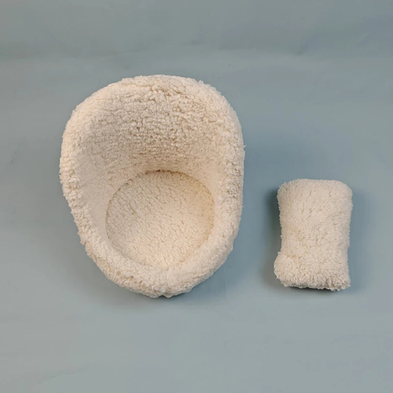 Furry Soft Baby Posing Sofa with Pillow