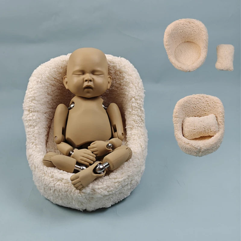 Furry Soft Baby Posing Sofa with Pillow