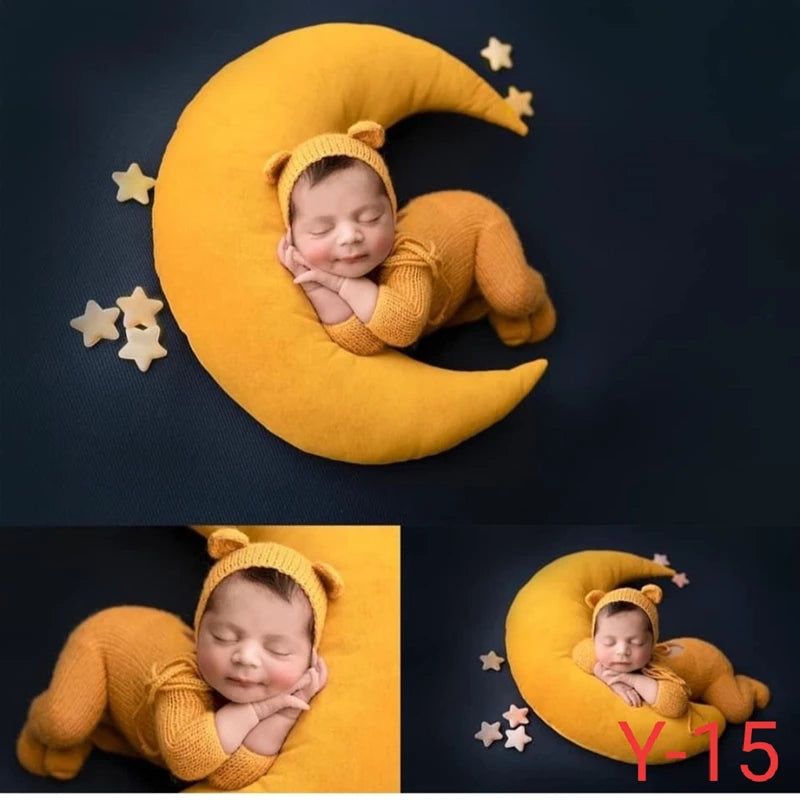 6Pcs/Set Baby Posing Crescent Pillow+Stars+Hat Set
