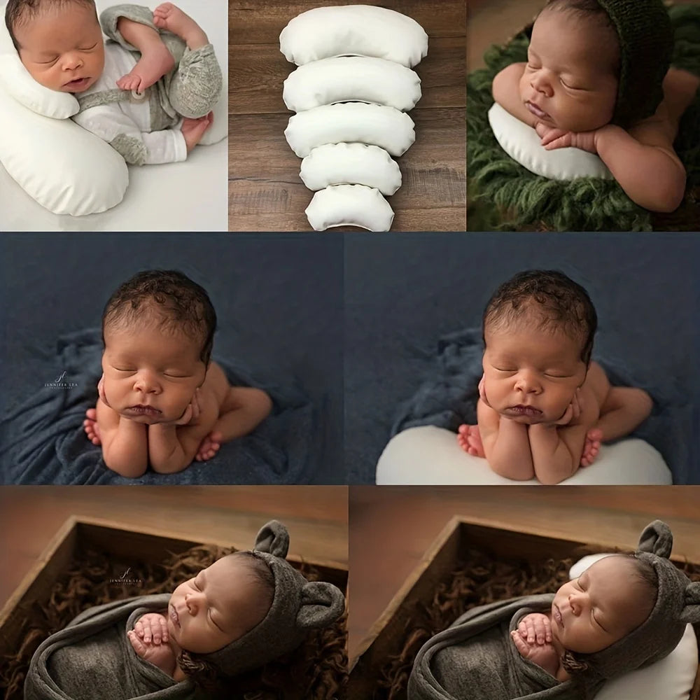 5pcs/set Newborn Photography Styling Bean Set Waterproof Styling Pillow Crescent Auxiliary Photo Props Filling Posture Pillow