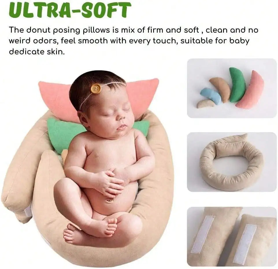 Newborn Photography Props Ultra-Soft Baby Donut Posing Pillows For 0-6 Months Baby