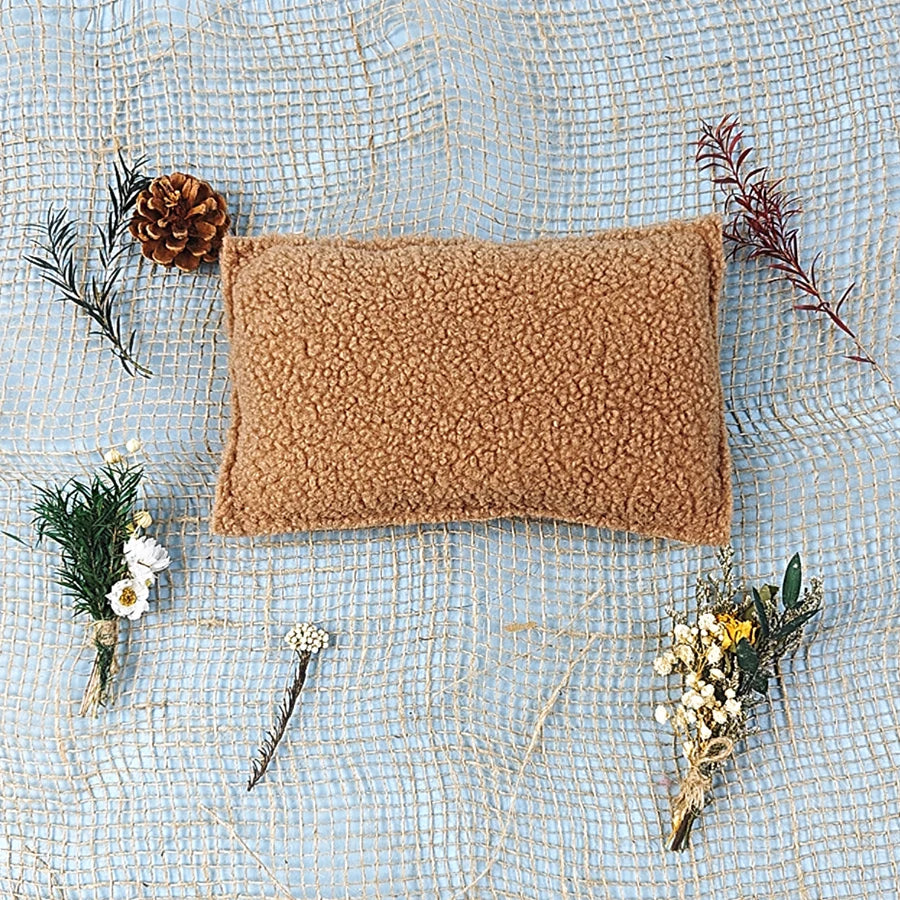 Newborn Photography Props Teddy Flannel Baby Pillows Boy Girl Photo Posing Pillow Fluffy Soft Mat for Photo Cushion Shower Gift