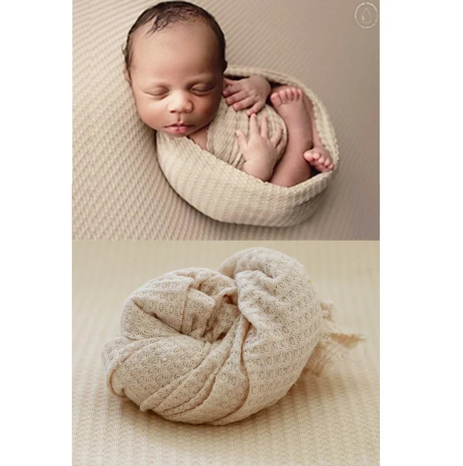 Newborn Photography Props Blanket Baby Knitted Wrap Swaddling Photo Backdrop Shoot Studio Accessories Baby Photoshoot Prop