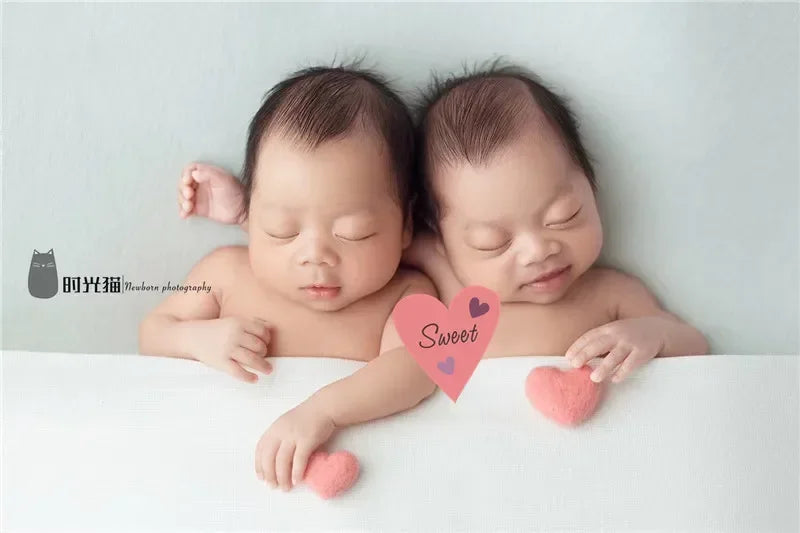 5pcs Mohair Wool Heart Felt Handmade Crafts